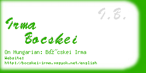 irma bocskei business card